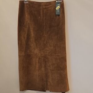 LRL 16W Genuine Suede Skirt, NWT Lauren Ralph Lauren